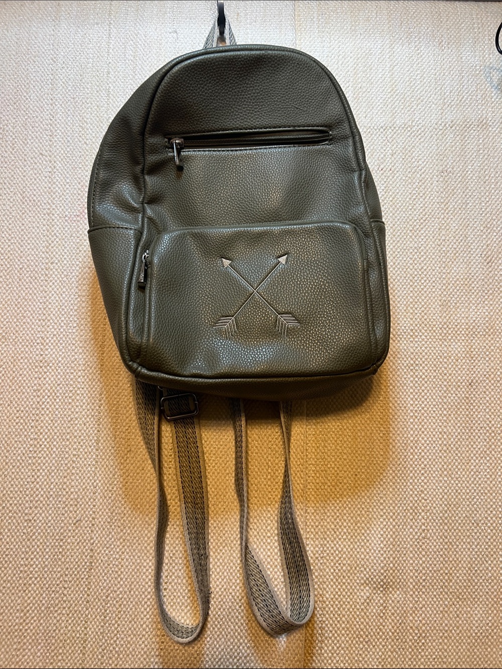 Thirty One Olive Green Leatherette woman’s Backpack